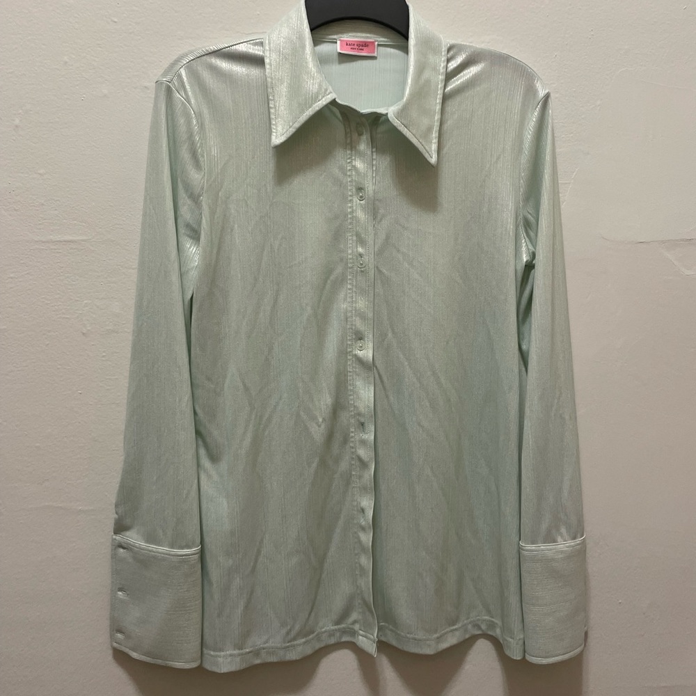 Kate Spade Button Down Sparkle Glisten Top